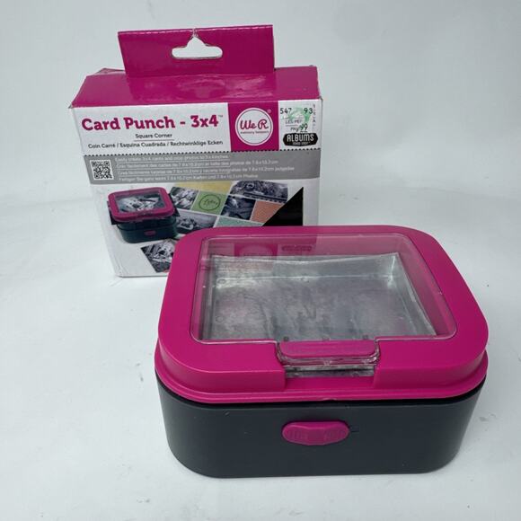 Pink We R Memory Keepers Card Punch 3 inch x 4 inch Square Corners - Picture 1 of 5